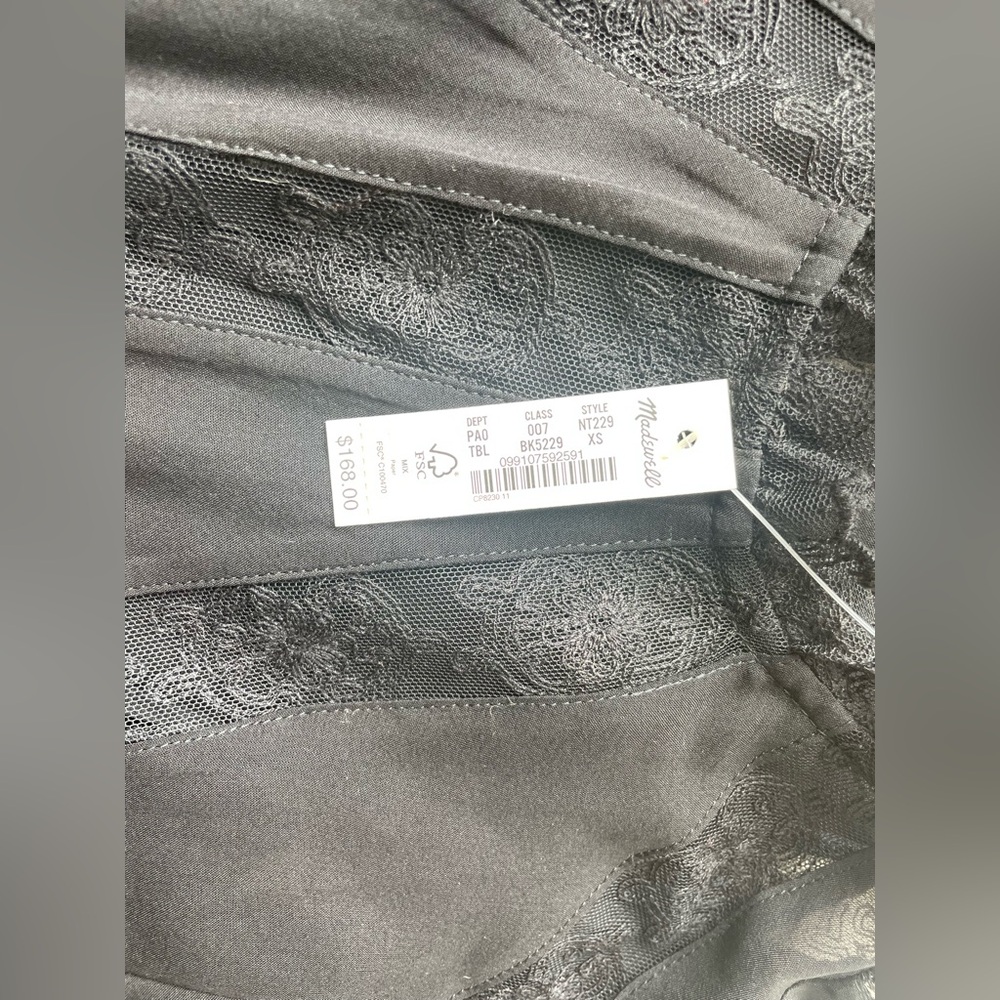Madewell Lace-Inset Top in Silk - Picture 8 of 8